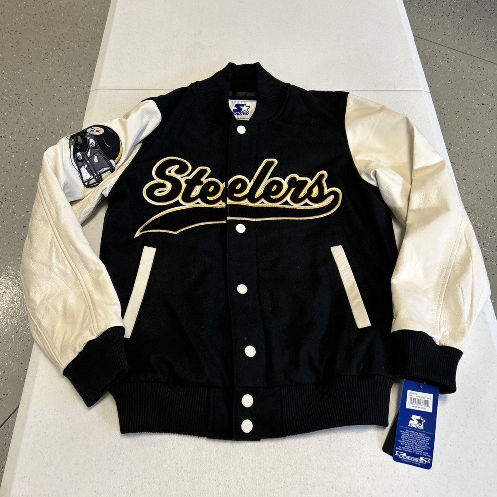 Pittsburgh Steelers Starter Letterman Varsity Jacket Mens Small NFL LSD00795 NWT